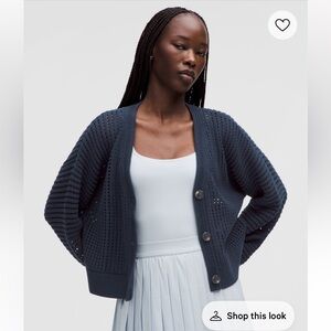 Lululemon Cotton Crochet Mesh Relaxed-Fit Cardigan